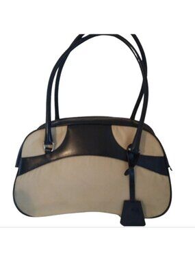 PRADA Milano Tessuto Nylon & Smooth Leather Bowler Bag